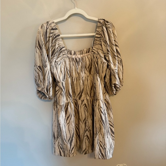 Mustard Seed • Boho Boutique Square Neck Animal Print Tiered Shift Dress Sz Sm - Picture 6 of 8